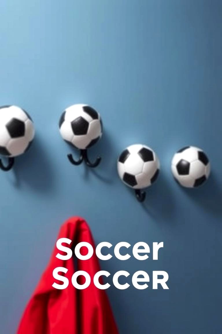 Soccer Themed Wall Hooks - 24 Soccer Themed Bedroom Ideas