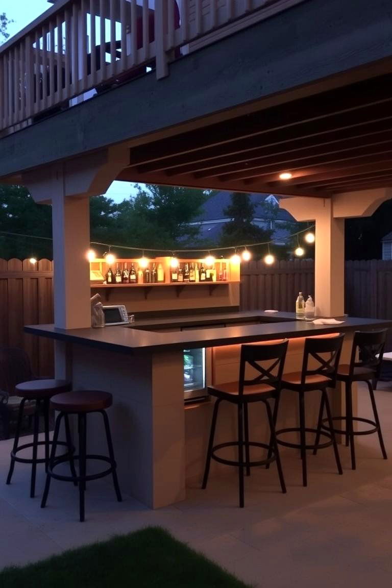 Social Outdoor Bar - 24 Under Deck Ideas