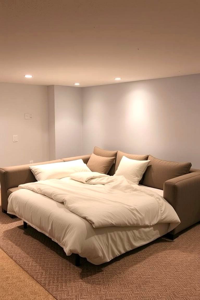 Sofa Bed for Guests and Comfort - 24 Basement Furniture Ideas