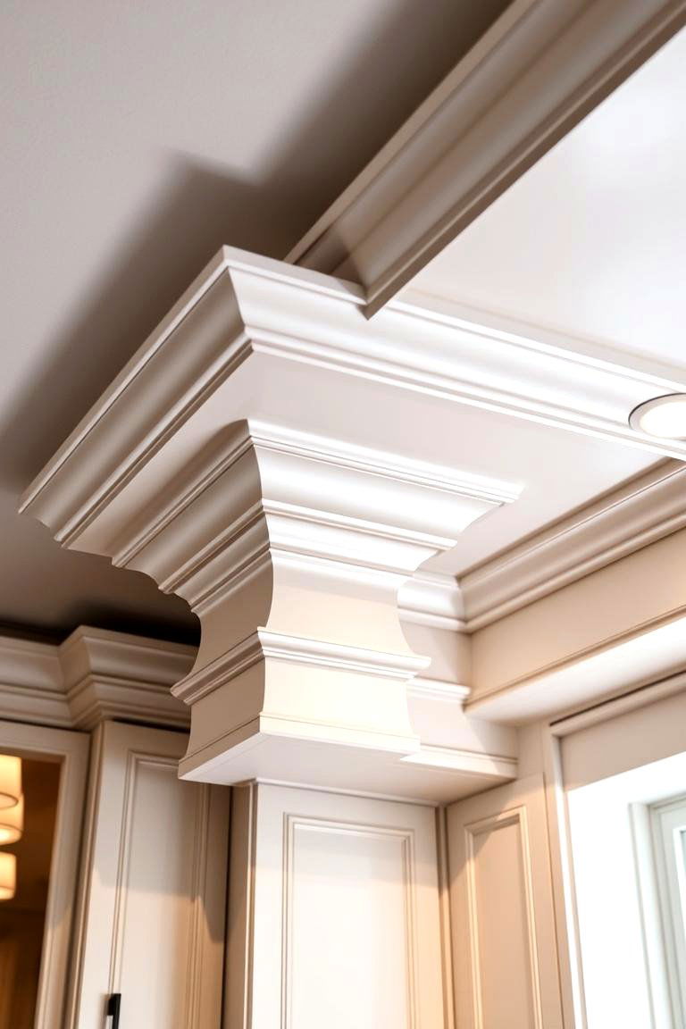 Soffit with Crown Molding Detail - 24 Kitchen Soffit Ideas