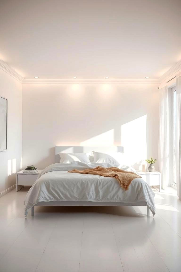 Soft Ambient Lighting - 24 Small White Bedroom Ideas