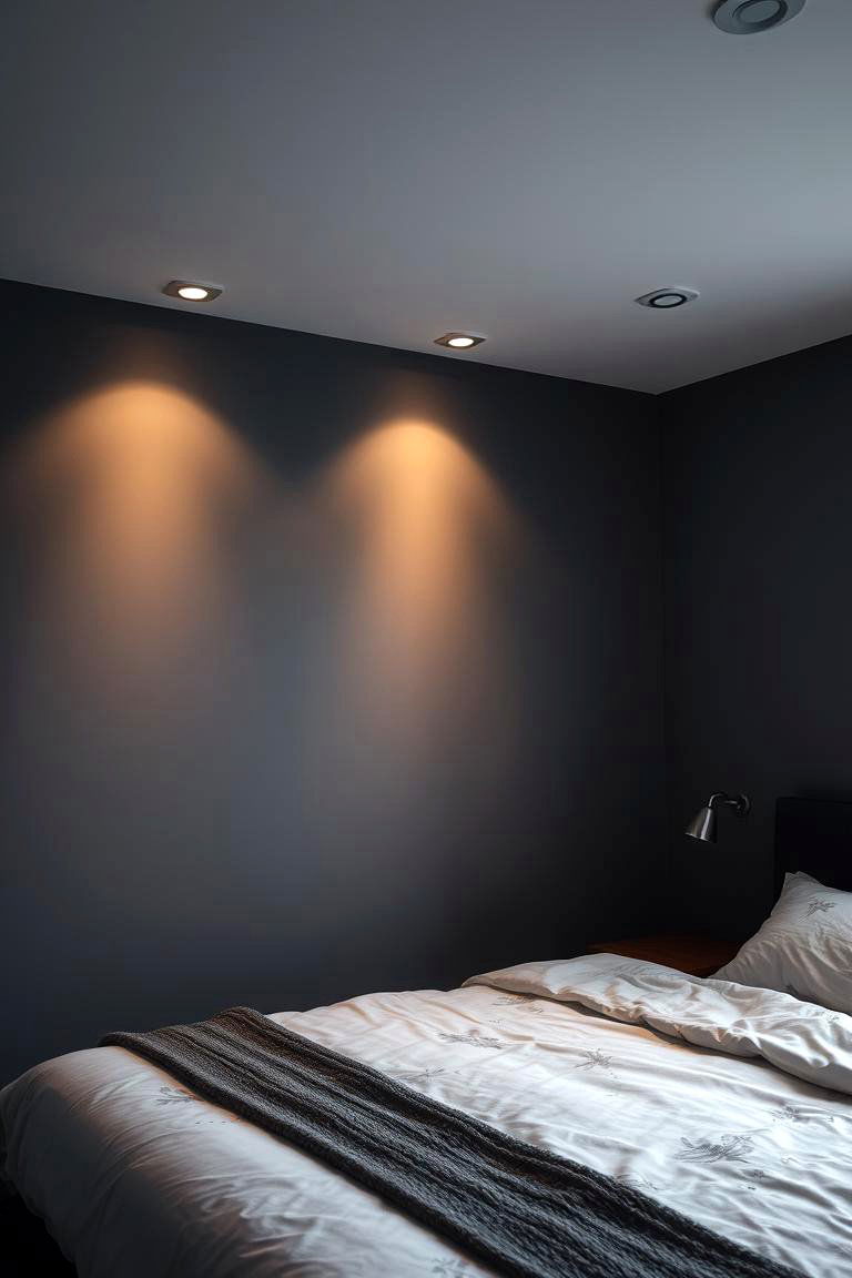 Soft Ambient Lighting - 24 Dark Grey Bedroom Ideas
