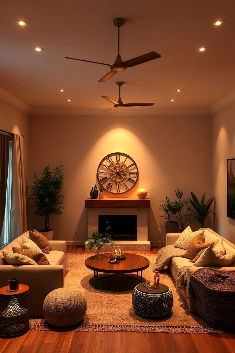 Soft Ambient Lighting - 24 Minimalist Modern Boho Living Room Ideas