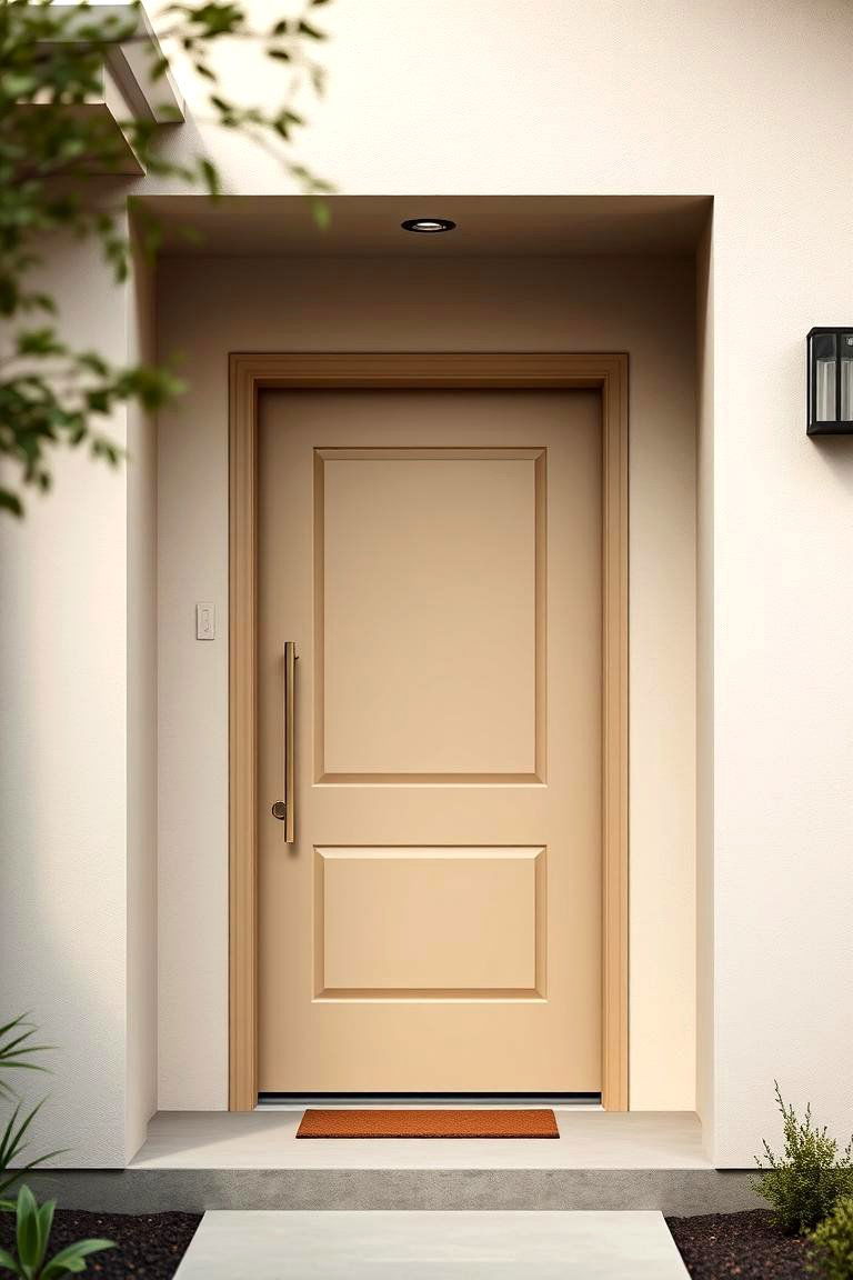 Soft Beige for a Contemporary and Minimalist Look - 24 Front Door Color Ideas