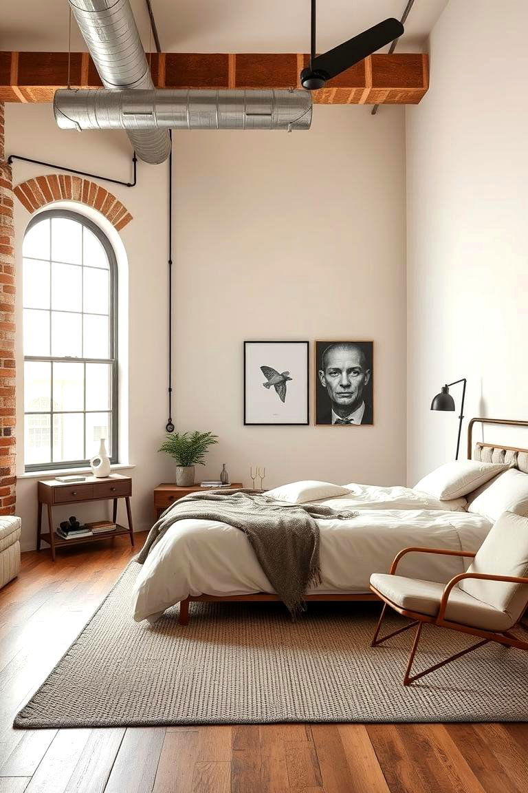 Soft Beige with Industrial Influences - 24 Beige Bedroom Ideas