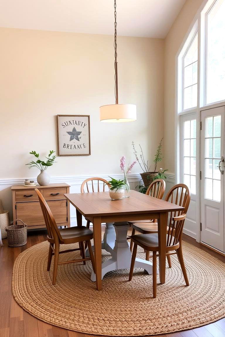 Soft Beige with Warm Wood Accents - 24 Neutral Dining Room Ideas
