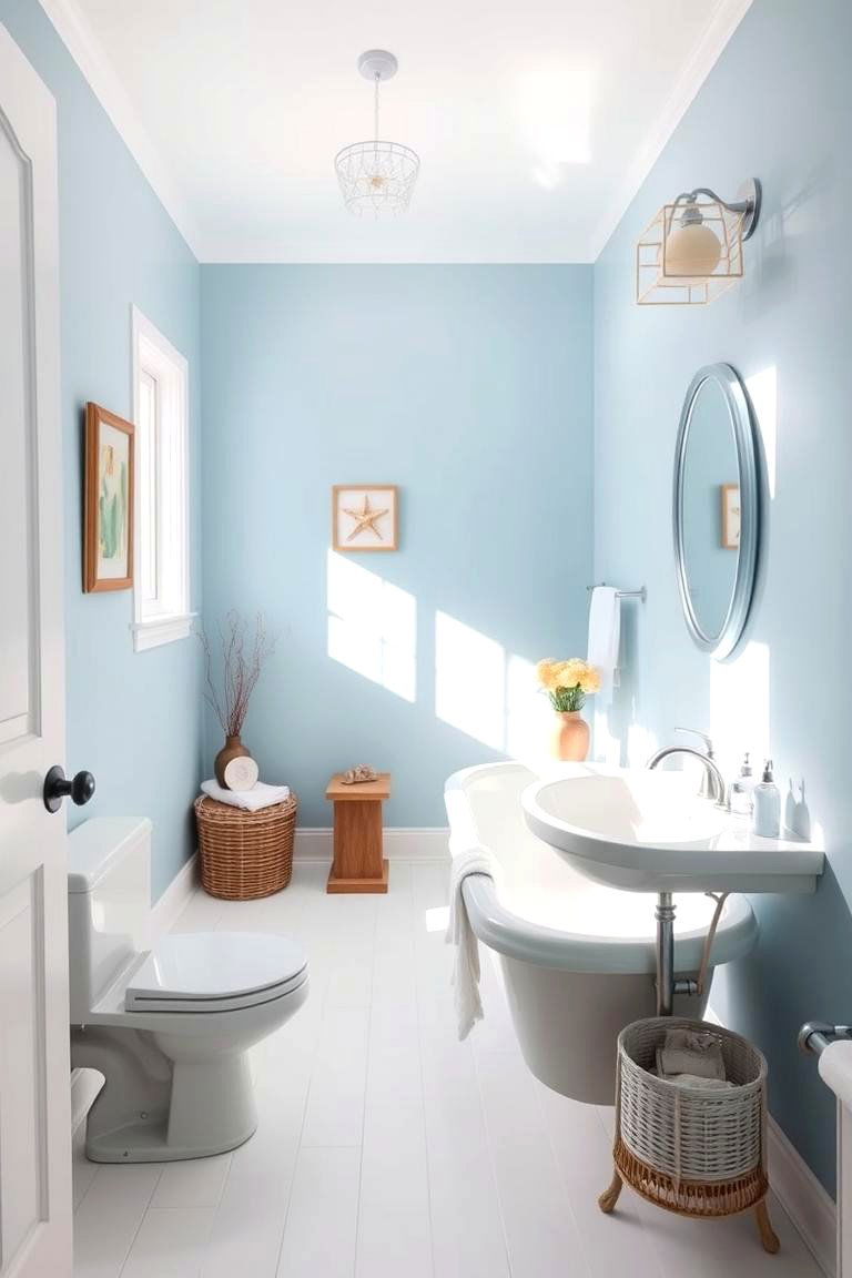 Soft Blue and White - 24 Floor and Wall Color Ideas