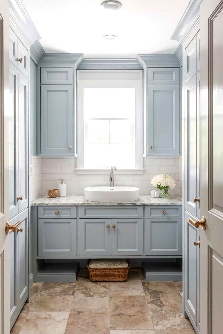 Soft Blue - 24 Bathroom Cabinet Color Ideas