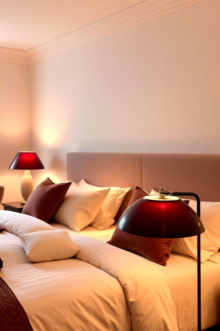 Soft Burgundy Lamps - 24 Burgundy Bedroom Ideas
