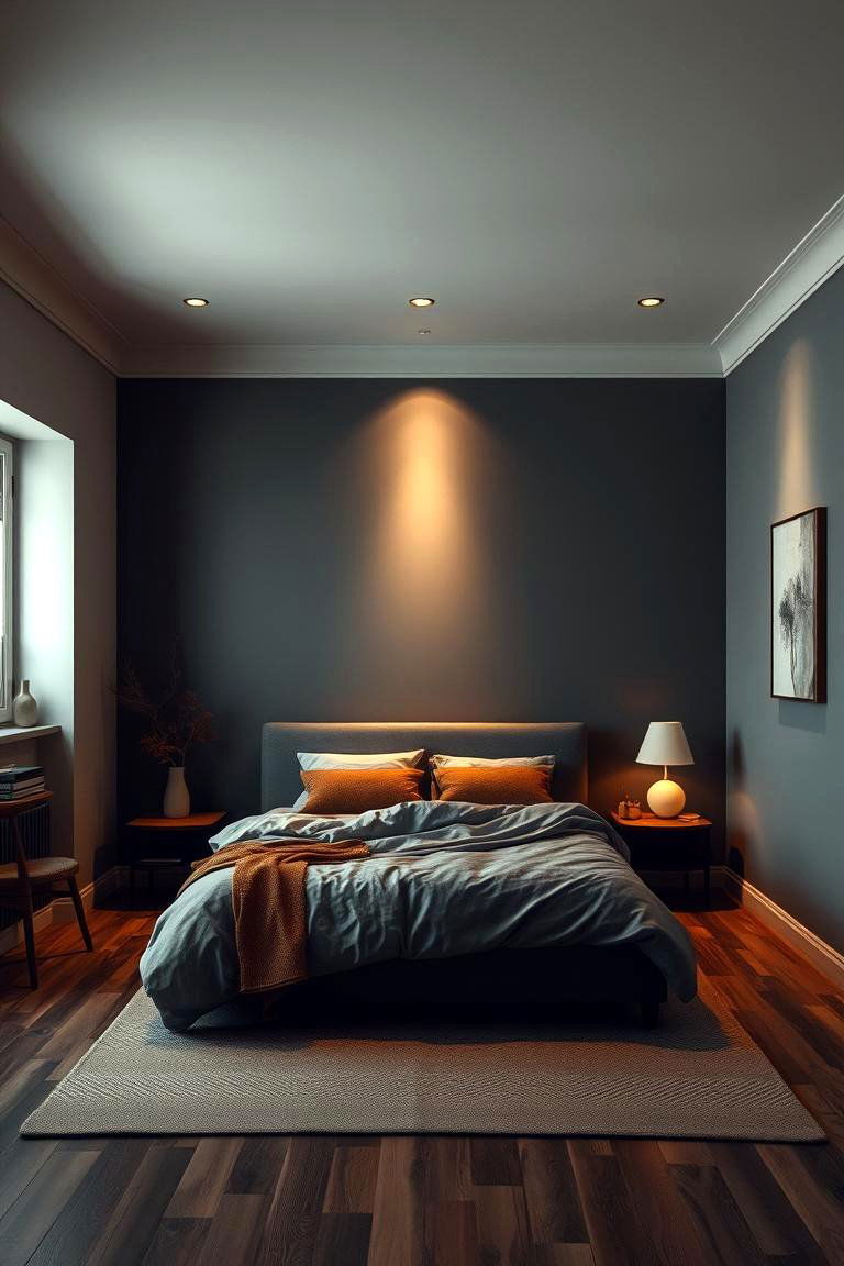 Soft Charcoal Glow - 24 Charcoal Bedroom Ideas