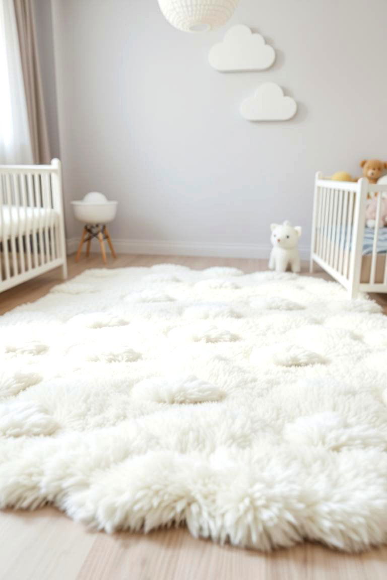 Soft Cloud Rug Comfort - 24 Cloud Themed Nursery Ideas