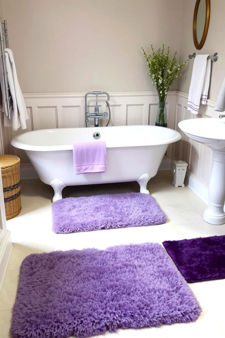 Soft Comfort Purple Bath Mats and Rugs - 24 Purple Bathroom Ideas