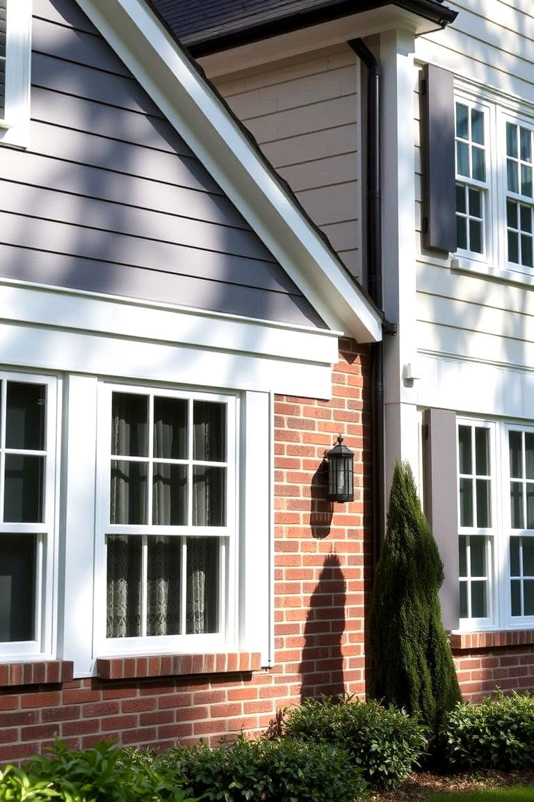 Soft Contrasting Finishes - 24 Vinyl Siding and Brick Combinations