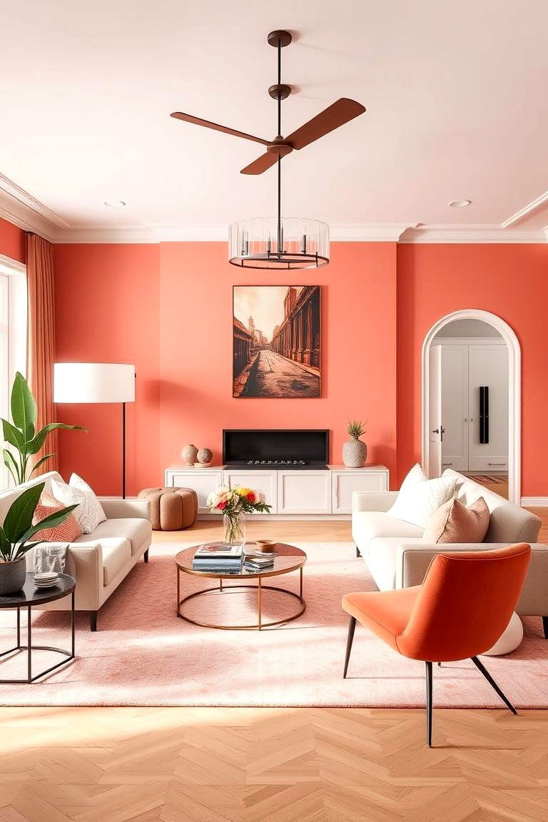 Soft Coral Vibe - 24 Pastel Living Room Ideas