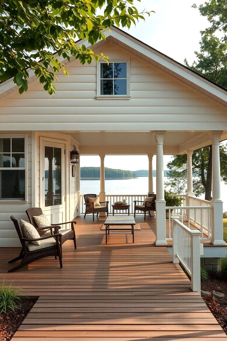Soft Cream - 24 Lake House Exterior Colors Ideas