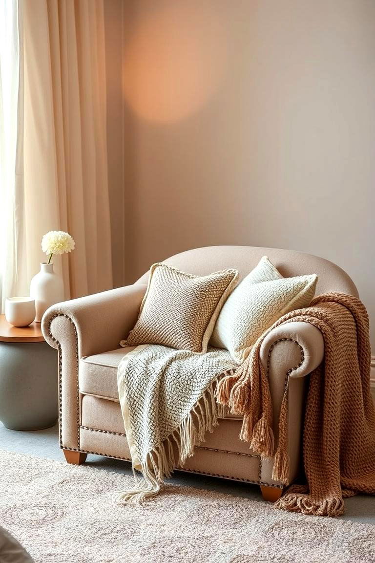 Soft Cushioned Chair with Armrests - 24 Bedroom Chair Ideas