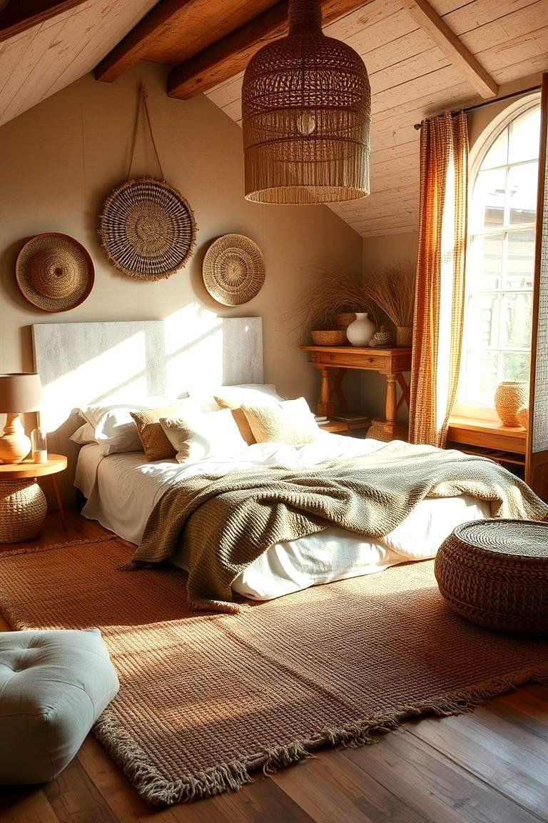 Soft Earthy Rugs and Natural Fibers - 24 Cottagecore Bedroom Ideas