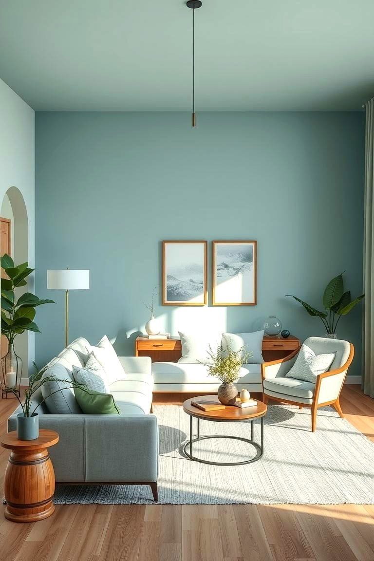 Soft Elegance Sky Blue and Sage Green - 24 Blue and Green Color Combos for Decorating