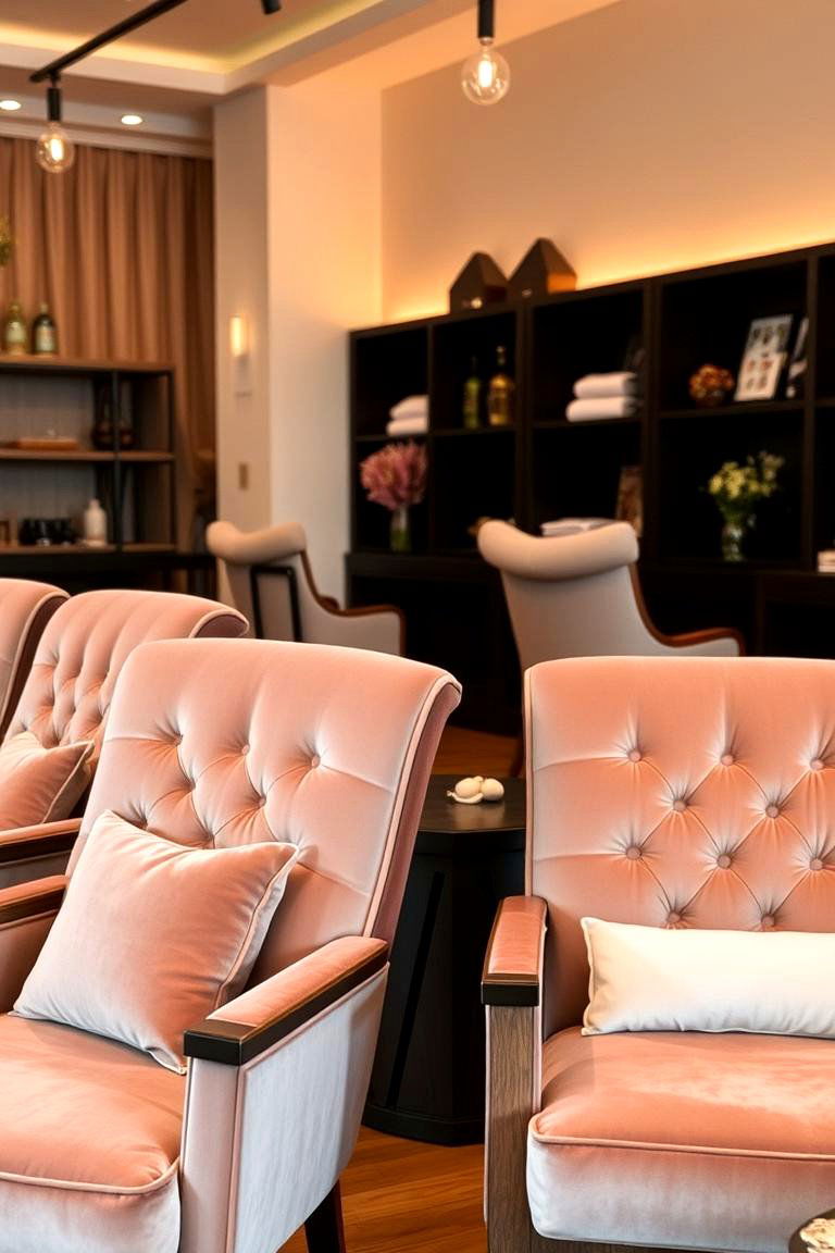 Soft Fabrics for Comfort - 24 Small Salon Interior Design Ideas