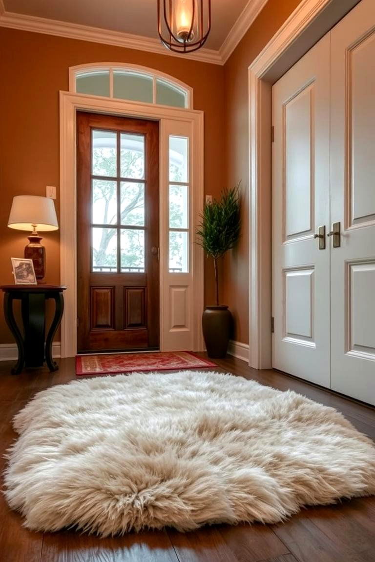 Soft Faux Fur Rug - 24 Entryway Rug Ideas