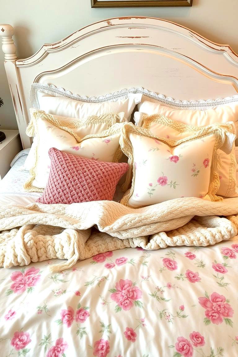 Soft Floral Bedding - 24 Shabby Chic Bedroom Ideas