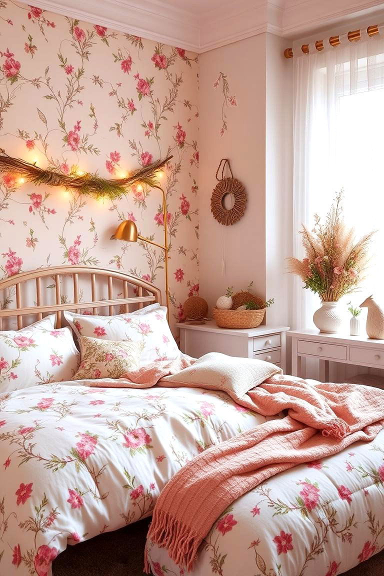 Soft Floral Pink Dream - 24 Pink Bedroom Ideas
