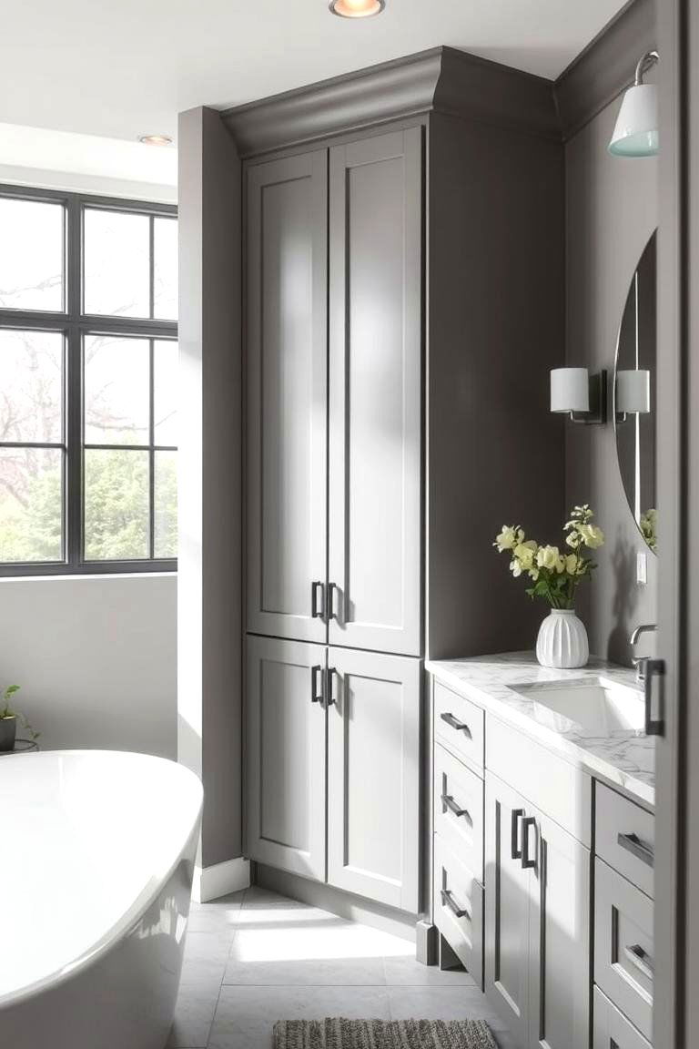 Soft Gray - 24 Bathroom Cabinet Color Ideas