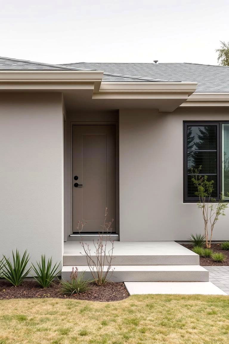 Soft Greys and Beiges for a Minimalist Feel - 24 Exterior House Color Schemes With Sage Green Siding