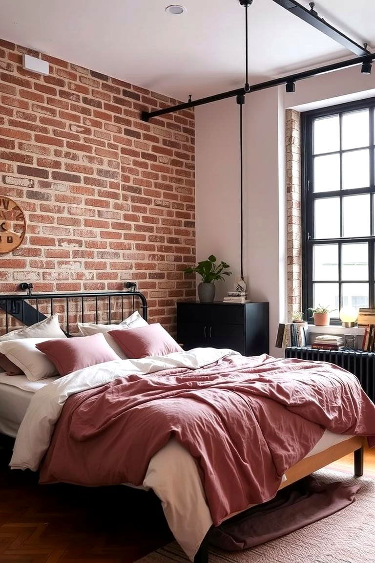 Soft Industrial Pink Fusion - 24 Pink Bedroom Ideas