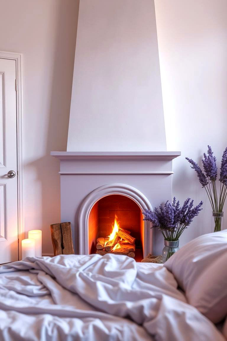 Soft Lavender Fireplace - 24 Fireplace Paint Ideas