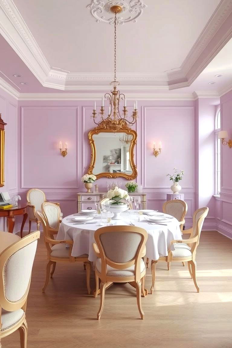 Soft Lavender for a Calm Luxurious Feel - 24 Dining Room Paint Colors