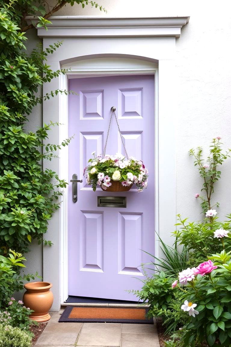 Soft Lavender for a Feminine Touch - 24 Front Door Color Ideas