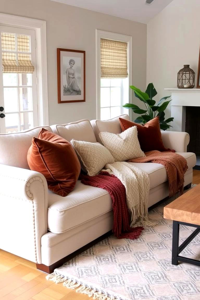 Soft Layering and Texture - 24 Cream Couch Living Room Ideas