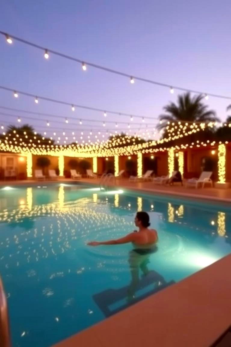 Soft Lighting with Lanterns or String Lights - 24 Above Ground Pool Landscaping Ideas