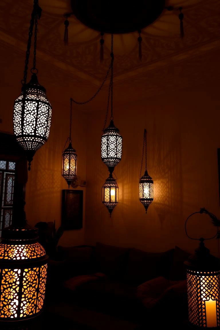 Soft Lighting with Lanterns - 24 Moroccan Living Room Ideas
