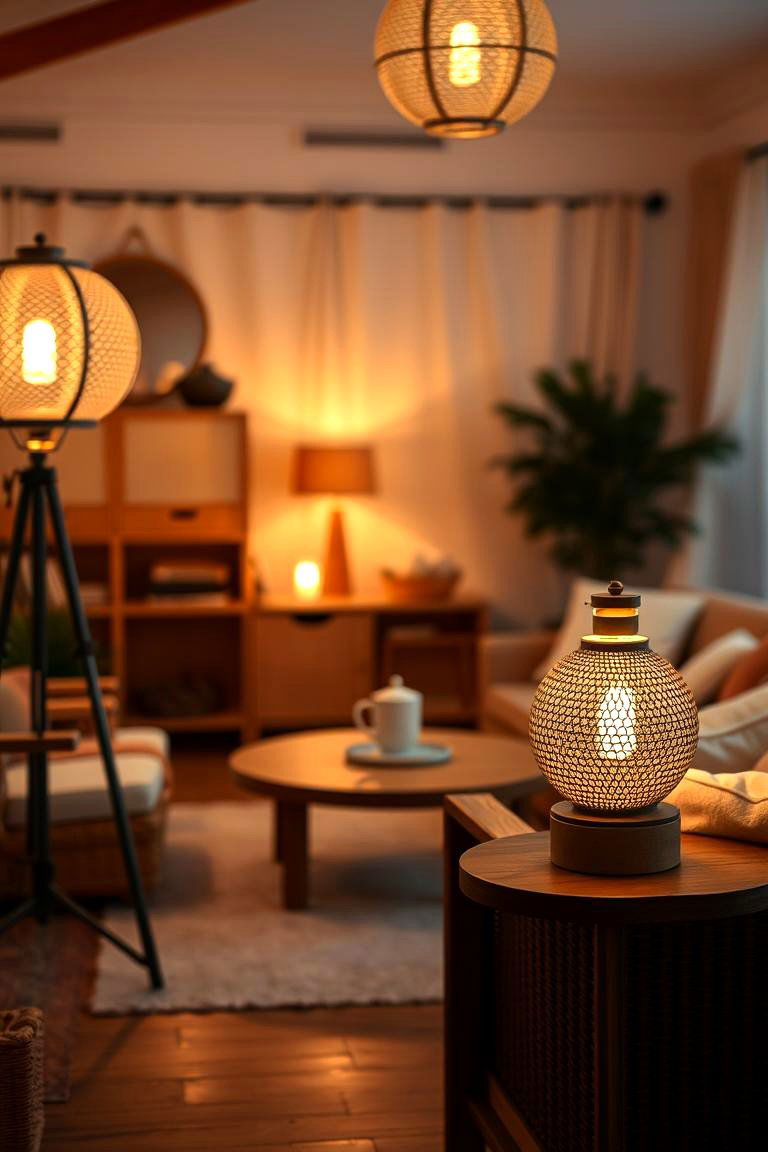 Soft Lighting with Natural Materials - 24 Neutral Boho Living Room Ideas