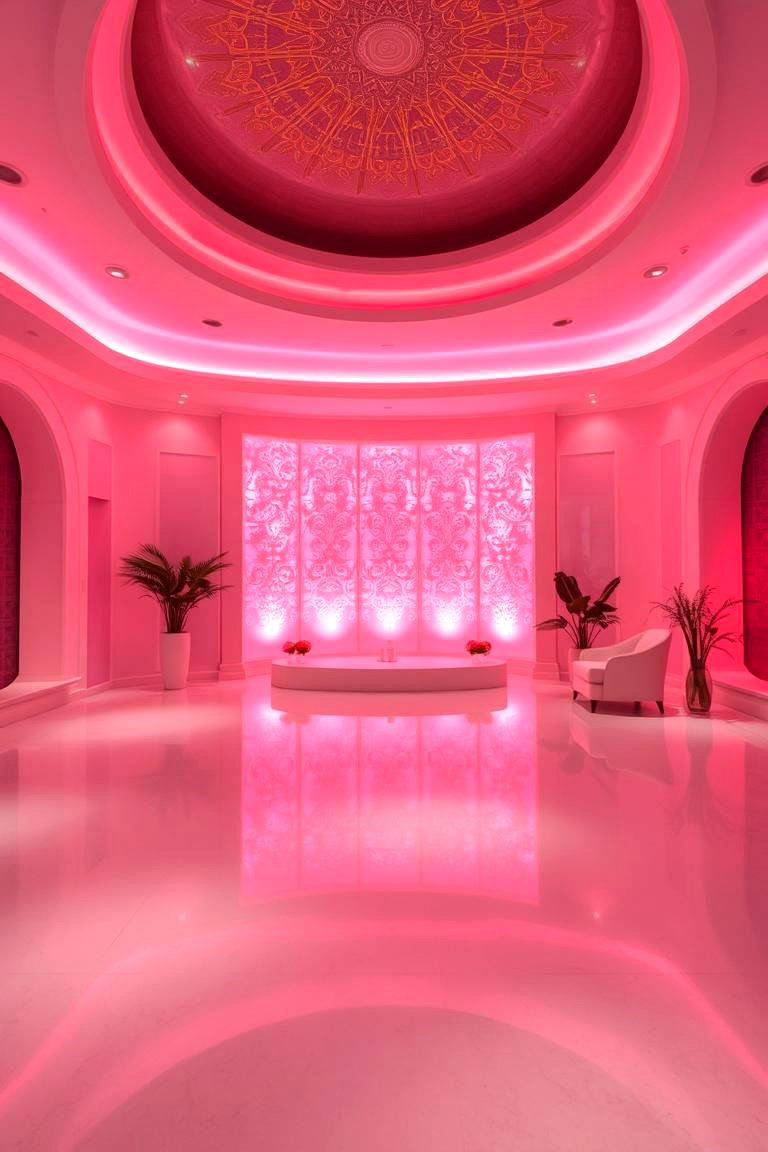 Soft Lighting with Pink and Gold Ambiance - 24 Pink and Gold Bedroom Ideas