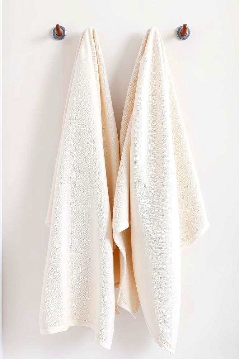 Soft Linen Towels - 24 Japandi Bathroom Ideas