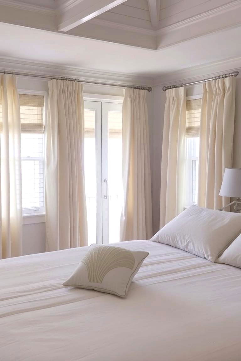 Soft Neutral Bedding - 24 Beach House Decor Ideas