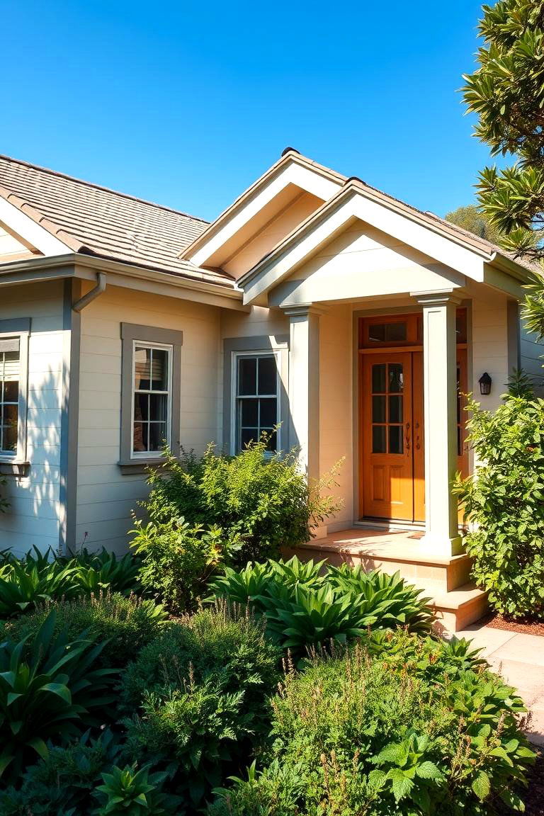 Soft Neutrals for a Calm Inviting Look - 24 Exterior House Color Schemes With Sage Green Siding