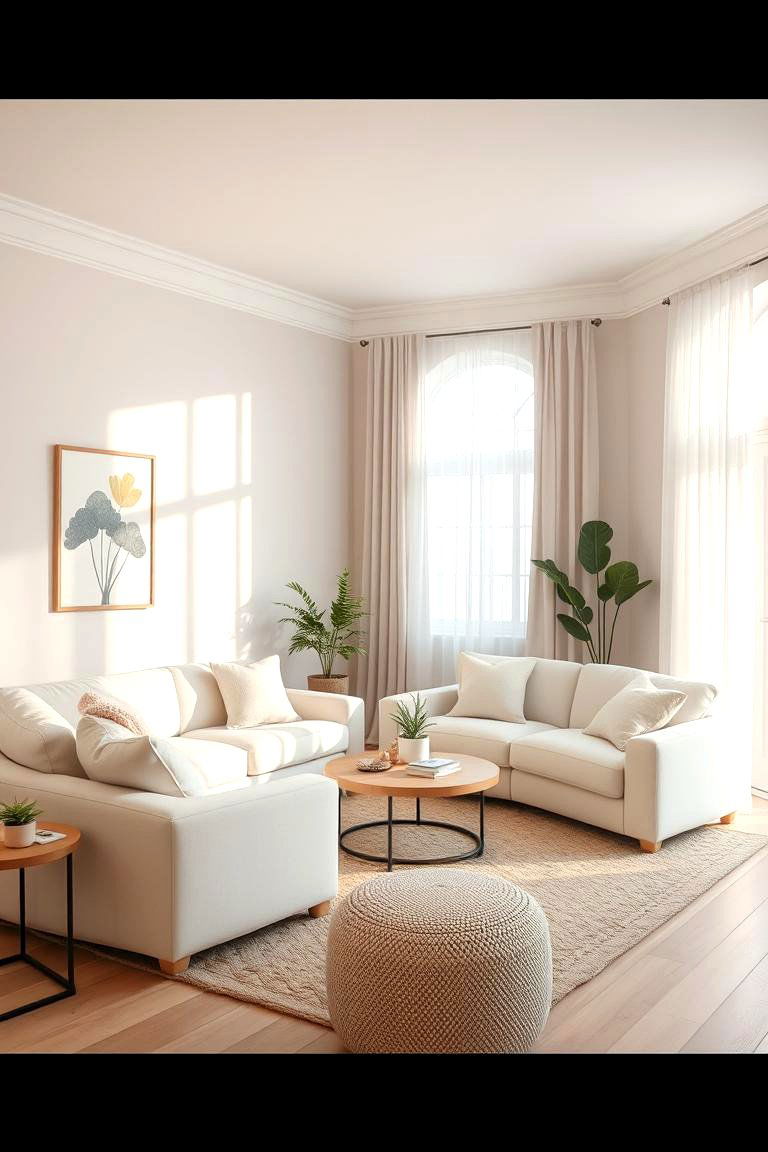 Soft Pastel Accents - 24 White Couch Living Room Ideas