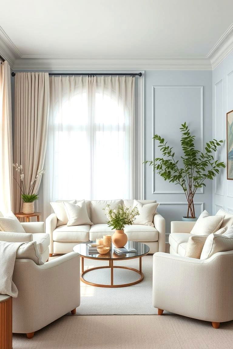 Soft Pastel Ambiance - 24 blue and beige living room ideas