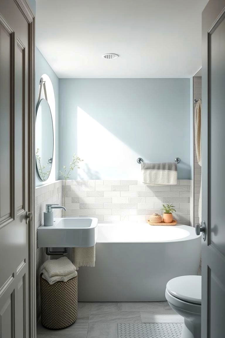 Soft Pastel Blue Accents - 24 Blue and Gray Bathroom Ideas