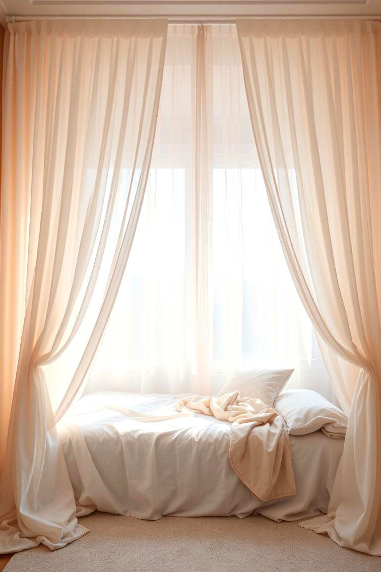Soft Pastel Drapery - 24 Bedroom Curtain Ideas