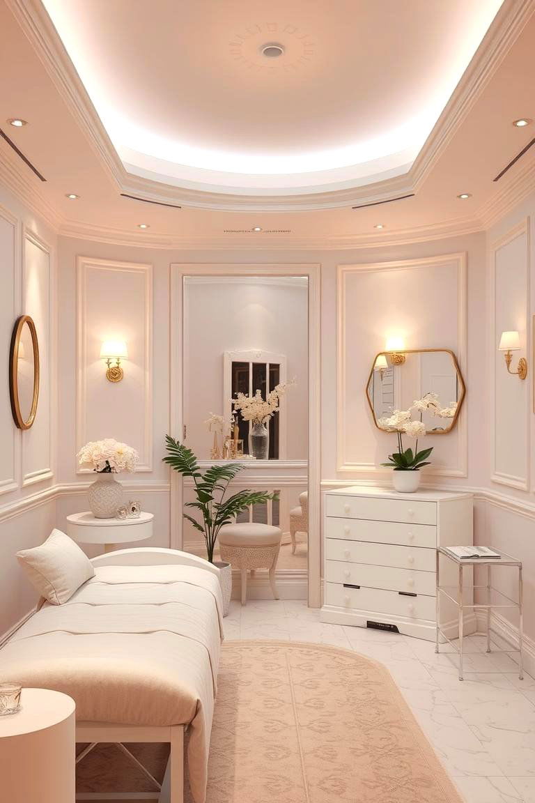 Soft Pastel Facial Room - 24 Facial Room Ideas