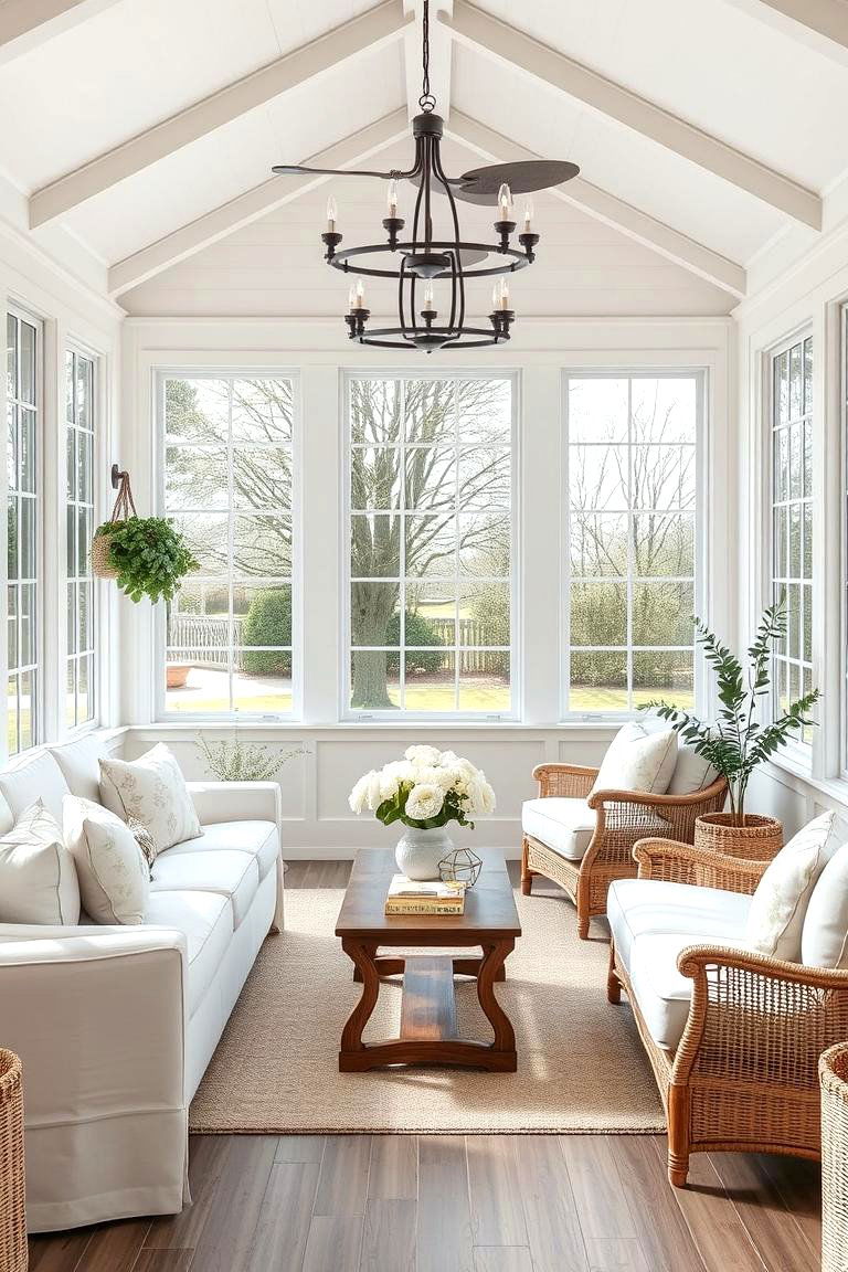 Soft Pastel Farmhouse Palette - 24 Farmhouse Sunroom Ideas