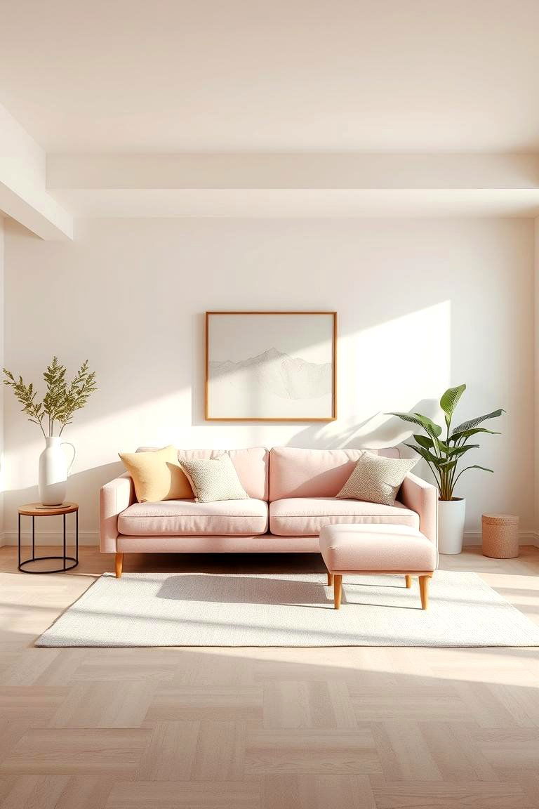 Soft Pastel Harmony - 24 Pink Couch Living Room Ideas