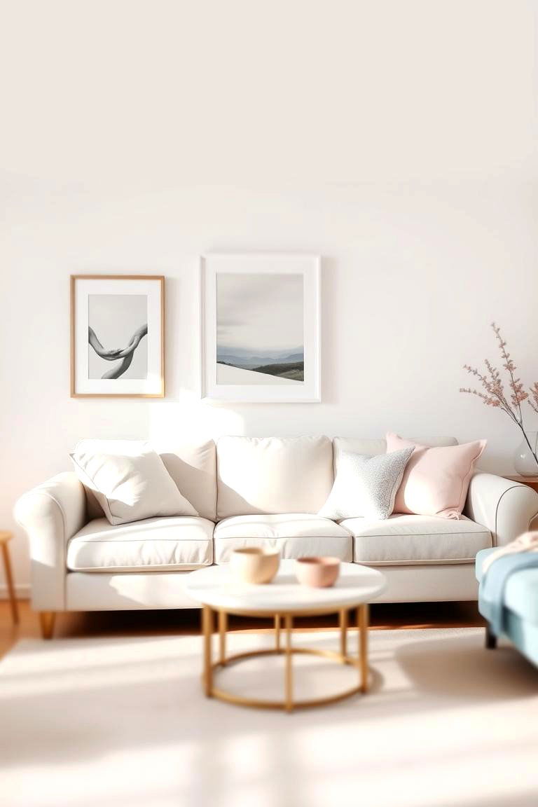 Soft Pastel Palette - 24 Cream Couch Living Room Ideas