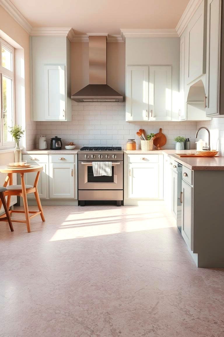 Soft Pastel Terrazzo - 24 Terrazzo Kitchen Floor Ideas