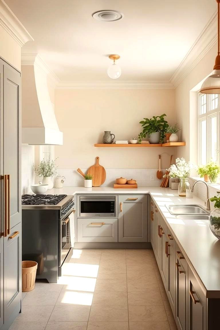 Soft Pastel Walls - 24 Cottage Kitchen Ideas